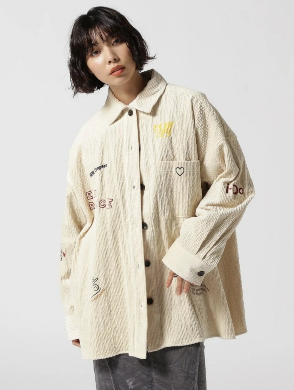 Maison  Special NWTs Corduroy Early Romance Graphic Shirt
